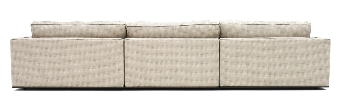 Siena 3-Seat Grand Sofa - Beige Fabric