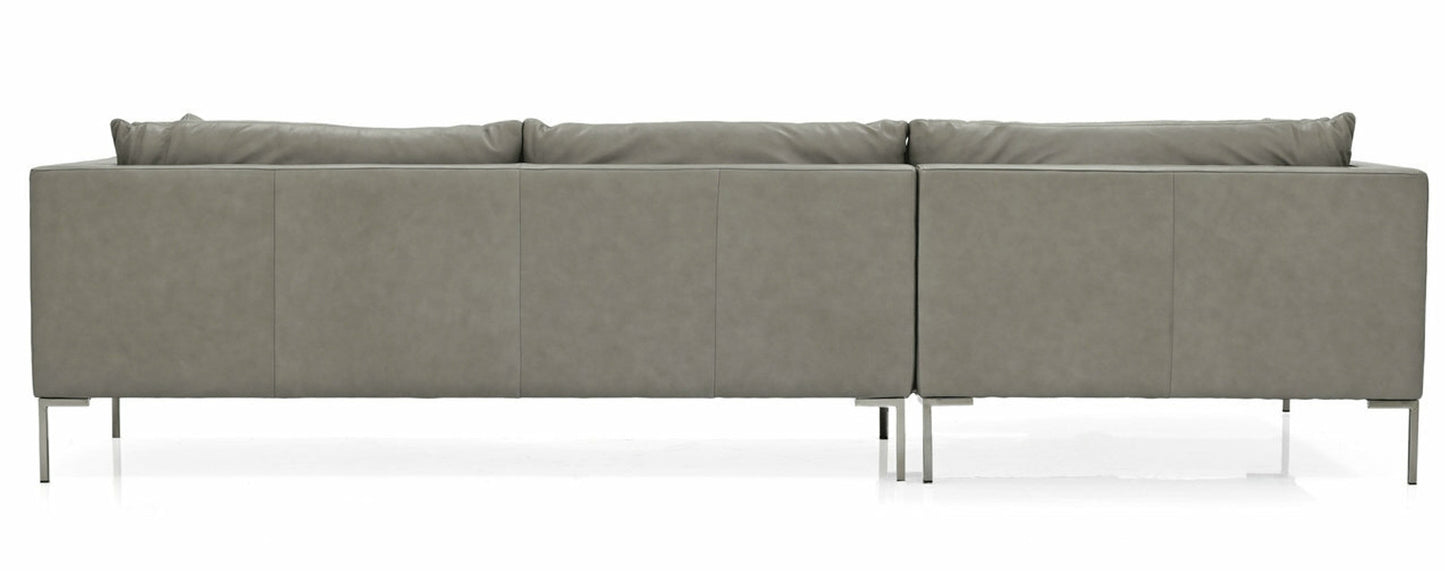 Inspiration Sectional - Grey Leather