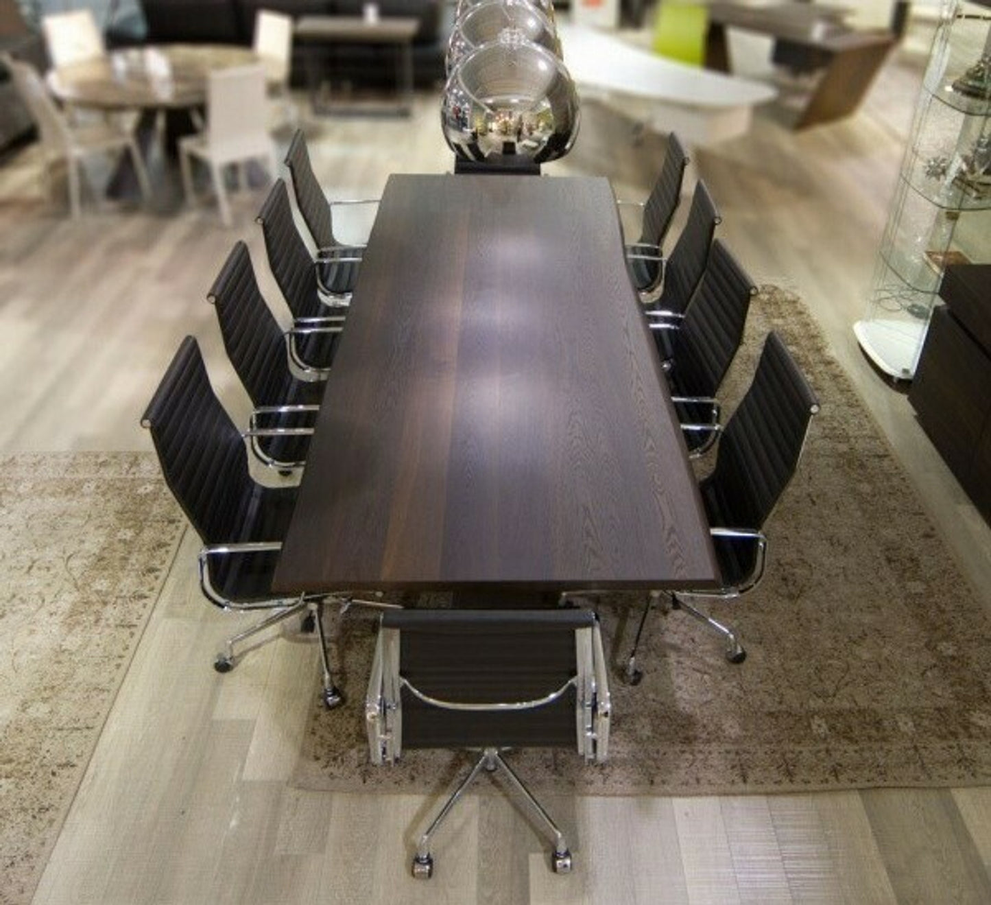 Eliot Wood Dining Table - Burnt Oak/Graphite