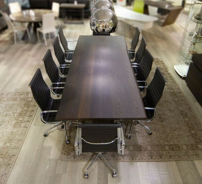 Eliot Wood Dining Table - Burnt Oak/Graphite