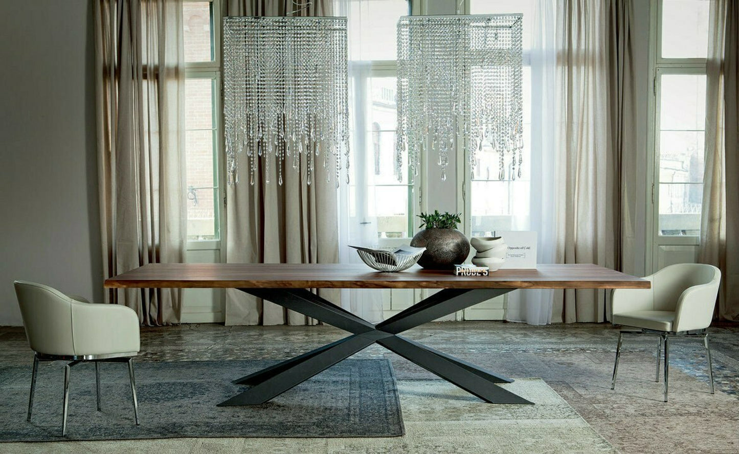 Spyder Dining Table - Walnut/Graphite/94.5