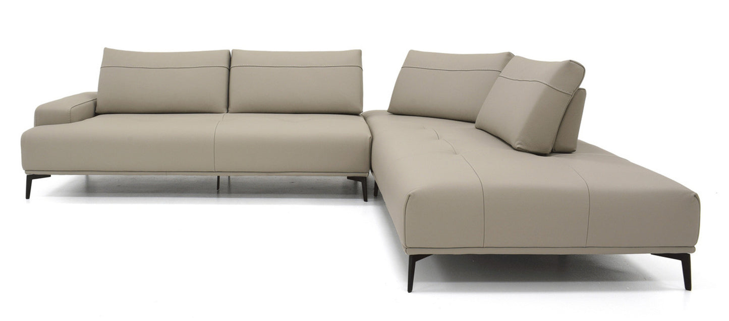 Matteo Sectional - Taupe Leather