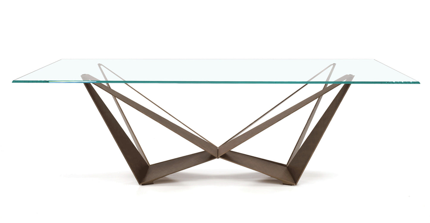 Skorpio Glass Dining Table - 118 In