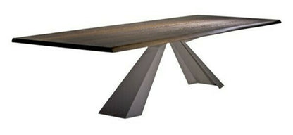 Eliot Wood Dining Table - Burnt Oak/Graphite