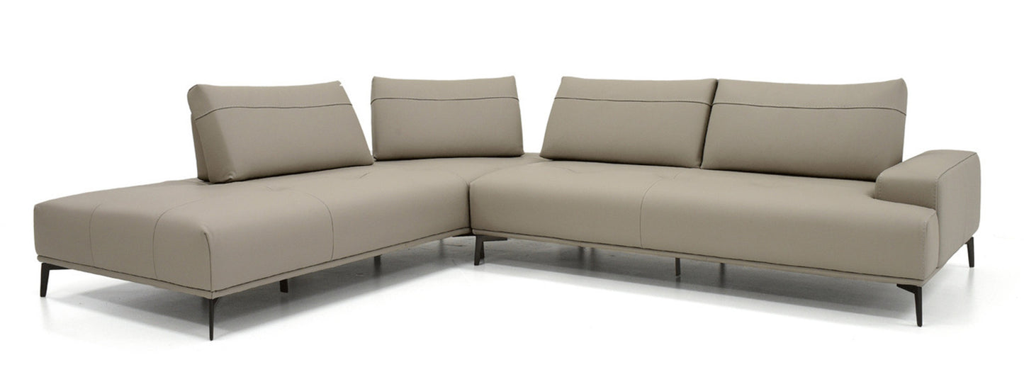 Matteo Sectional - Taupe Leather