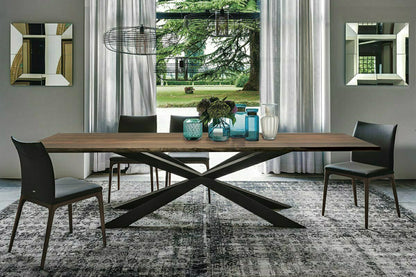 Spyder Dining Table - Walnut/Graphite/94.5