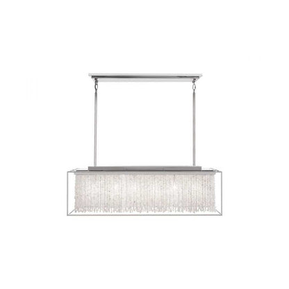 Soho 6 Light 48" Wide Linear Chandelier with Draped Moonstone Shade