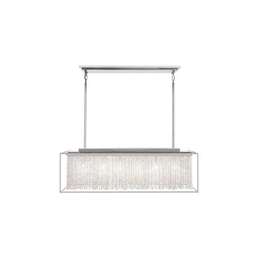 Soho 6 Light 48" Wide Linear Chandelier with Draped Moonstone Shade
