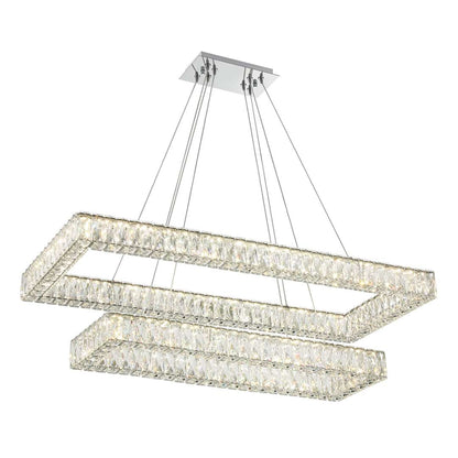 42" Wide LED Crystal Linear Chandelier