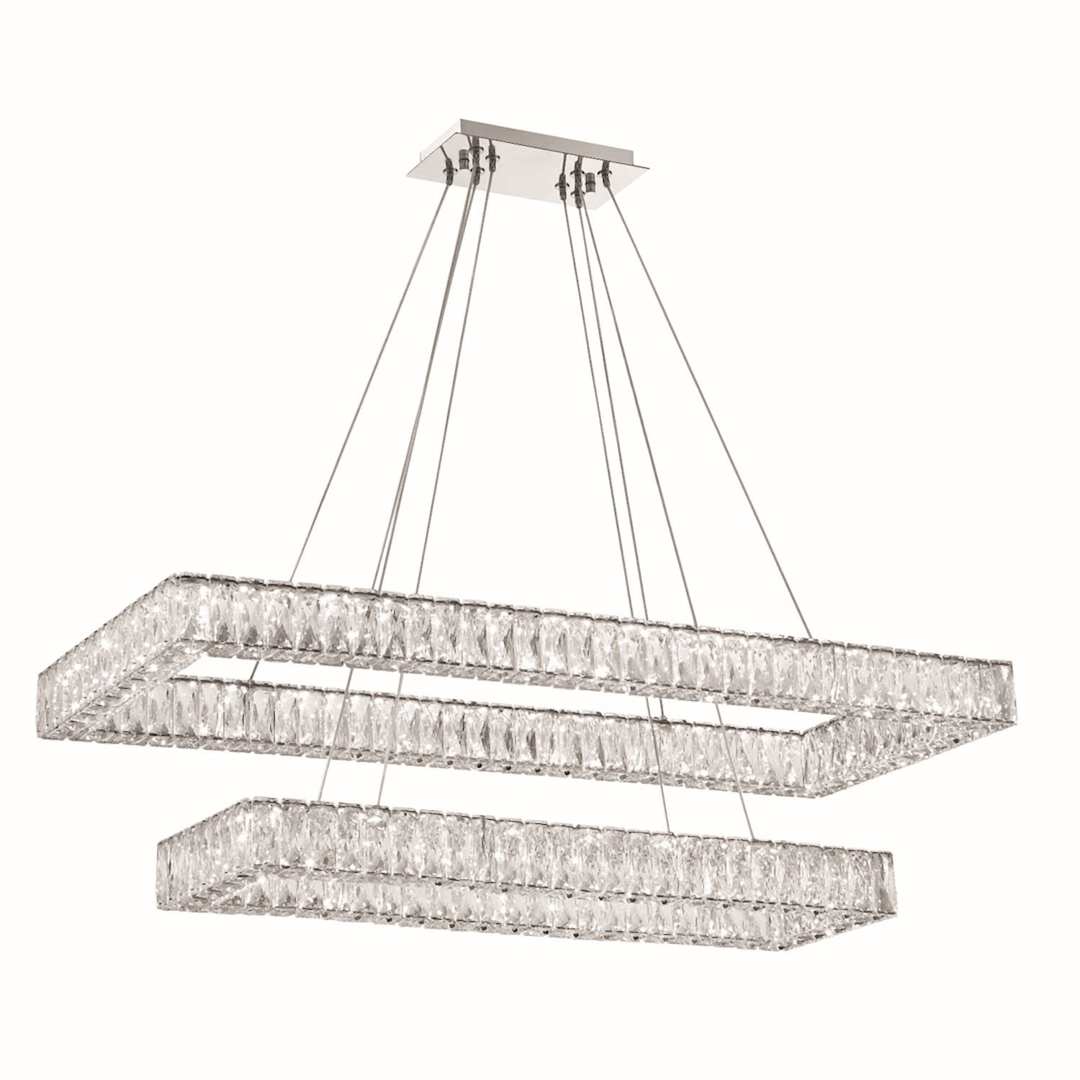 42" Wide LED Crystal Linear Chandelier