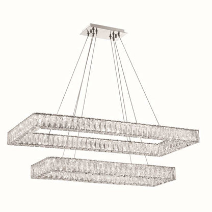 42" Wide LED Crystal Linear Chandelier