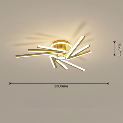 Abstract Tube Flower Shaped LED Nordic Flush Mount Lighting Ceiling Lights