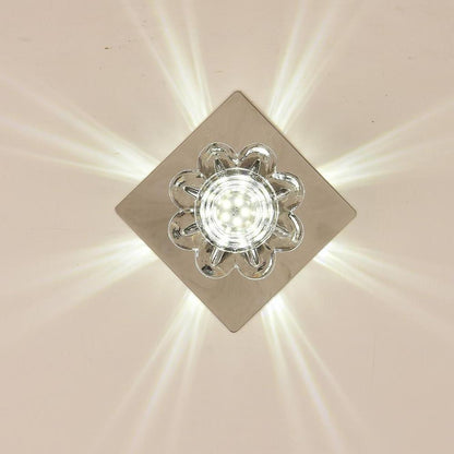 Flower Shaped Electroplated Metal Crystal LED Modern Ceiling Lights