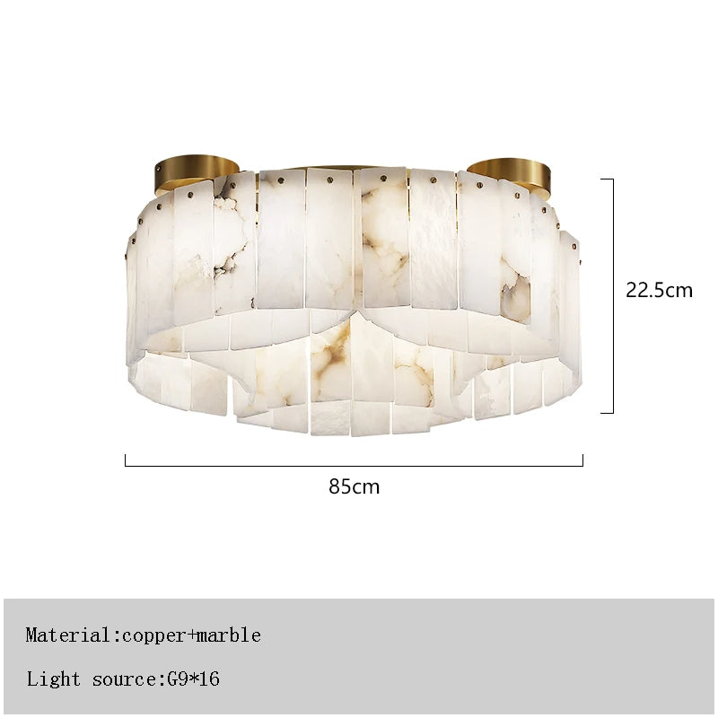 Moonshade Natural Marble Ceiling Light Fixture