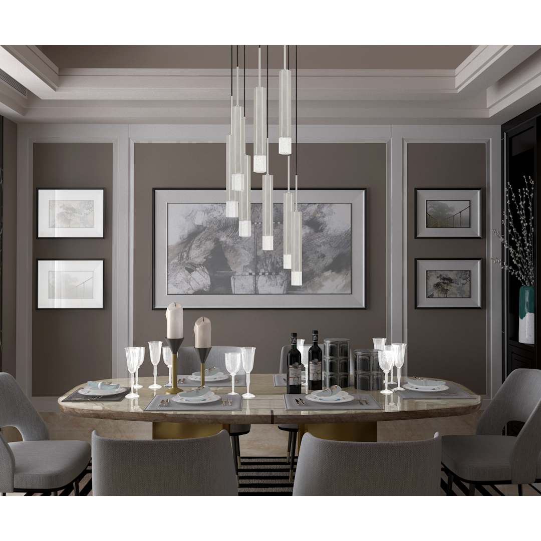 8 Light 16" Wide LED Multi Light Pendant