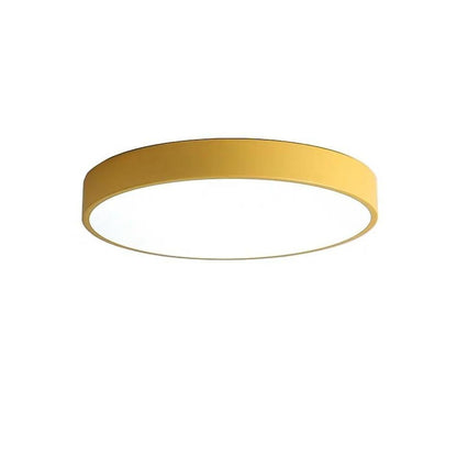 Modern Painted Plastic Matte Black Flush Mount Light with Integrated Dimmable LED Light