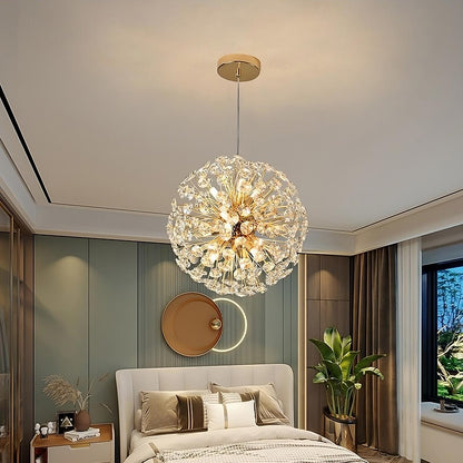 Liano Crystal Dandelion Sphere Ceiling Light