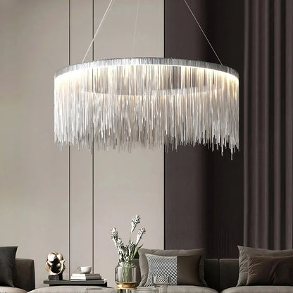 Cadena Steel Tassel Light Fixture