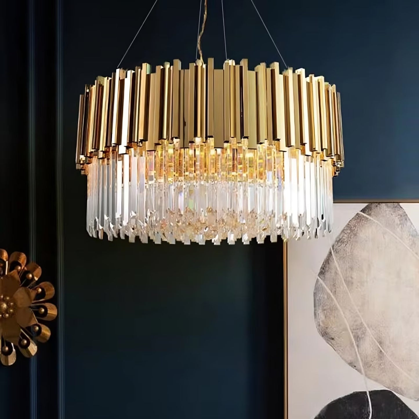 Gio Gold Plated Crystal Chandelier