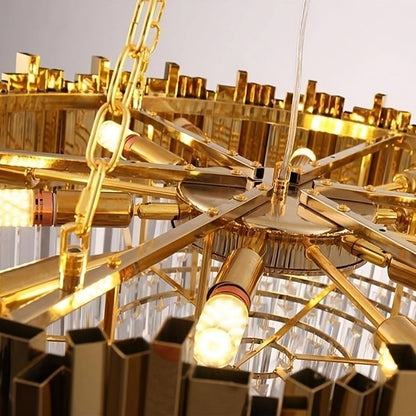 Gio Crystal Chandelier, Polished Gold