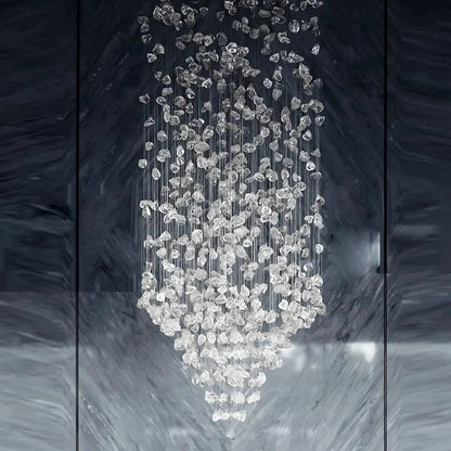 Multi Crystal Pendant Duplex Chandelier