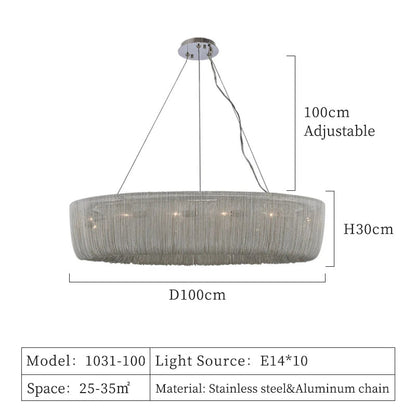 Cadena Chain Tassel Chandelier Light