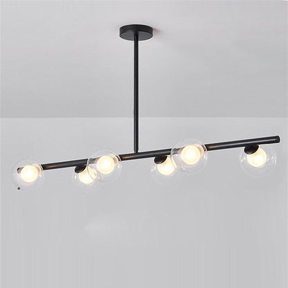 Nordic Island Light Chandelier Light Metal Glass LED Chandelier 6 Bulbs
