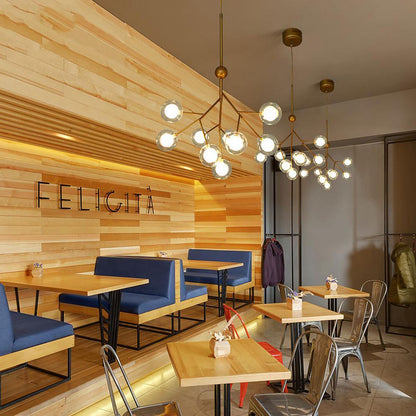 Nordic Style Sputnik Cluster Design Chandeliers Metal Kitchen Lighting Dining Room Lighting Ceiling Light 9 Bulbs