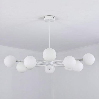 10-light Glass LED White Contemporary Chandeliers Hanging Lamp Pendant Light