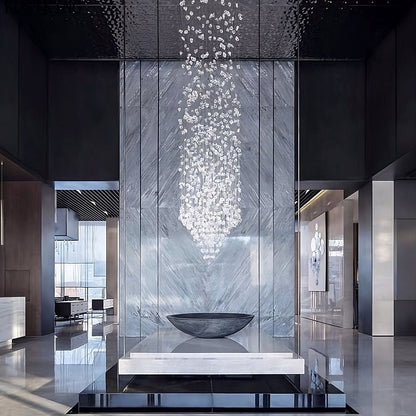 Multi Crystal Pendant Duplex Chandelier