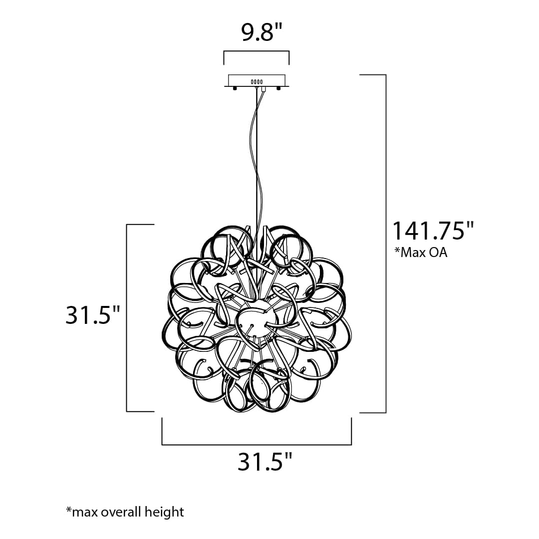 Chaos 40" Wide LED Chandelier