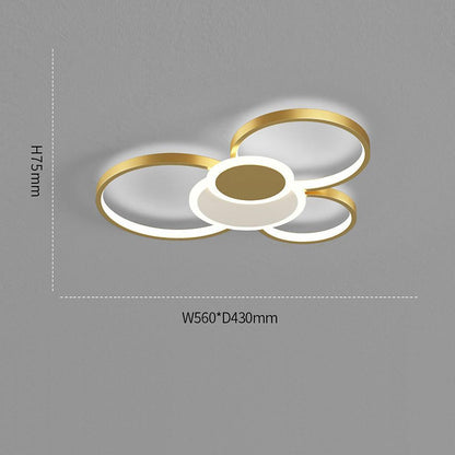 Modern LED Circles Flush Mount Ceiling Light Artistic Eclipse Design, Energy-Efficient Lighting