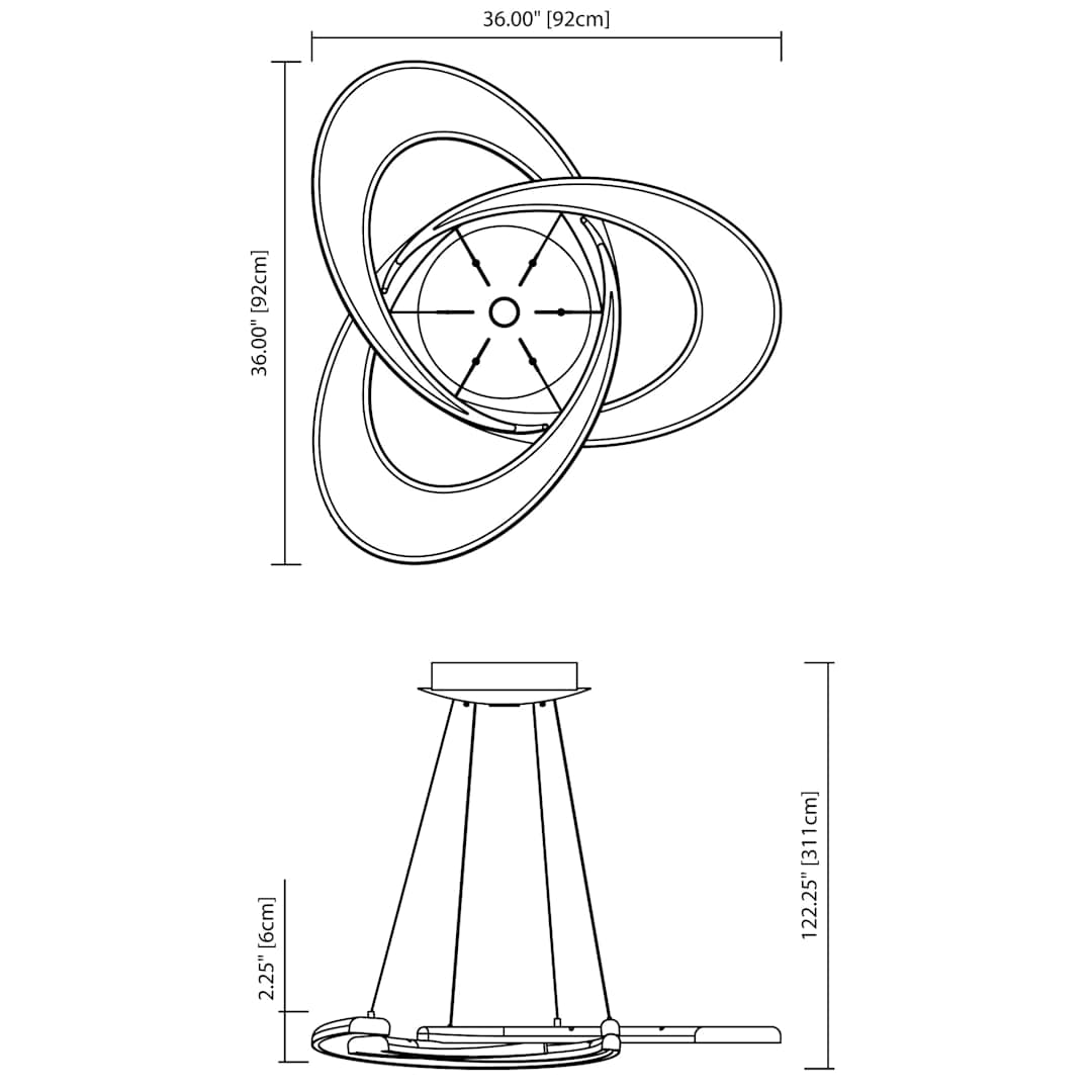 Destiny 4 Light 36" Wide LED Pendant