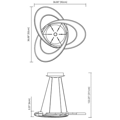 Destiny 4 Light 36" Wide LED Pendant