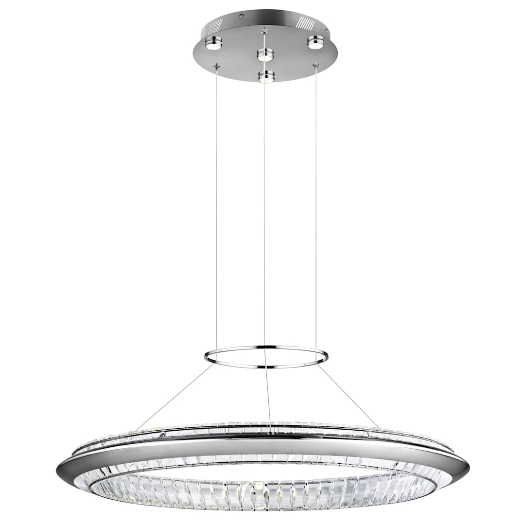 Joez 5 Light 39" Wide LED Crystal Ring Chandelier