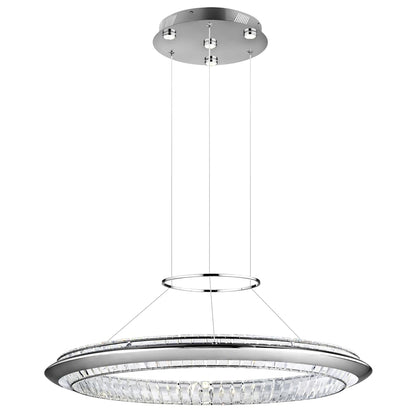 Joez 5 Light 39" Wide LED Crystal Ring Chandelier