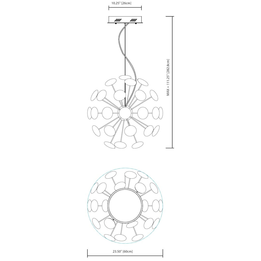 Kotton 49 Light 24" Wide LED Globe Chandelier