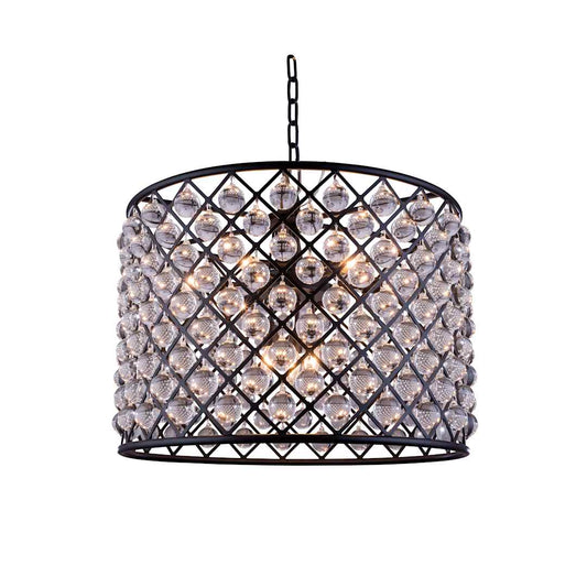 Madison 8 Light 28" Wide Crystal Drum Chandelier with Clear Royal Cut Crystals
