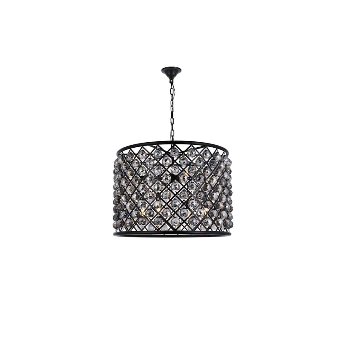 Madison 8 Light 28" Wide Crystal Drum Chandelier with Silver Shade Royal Cut Crystals