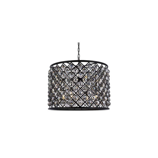 Madison 8 Light 28" Wide Crystal Drum Chandelier with Silver Shade Royal Cut Crystals