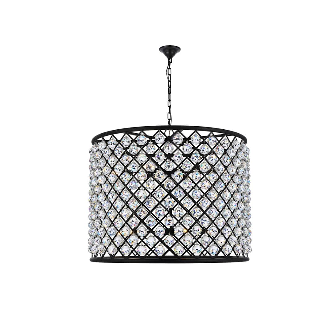 Madison 12 Light 36" Wide Crystal Drum Chandelier with Clear Royal Cut Crystals