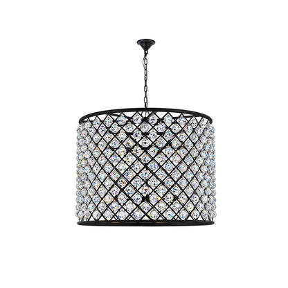 Madison 12 Light 36" Wide Crystal Drum Chandelier with Clear Royal Cut Crystals
