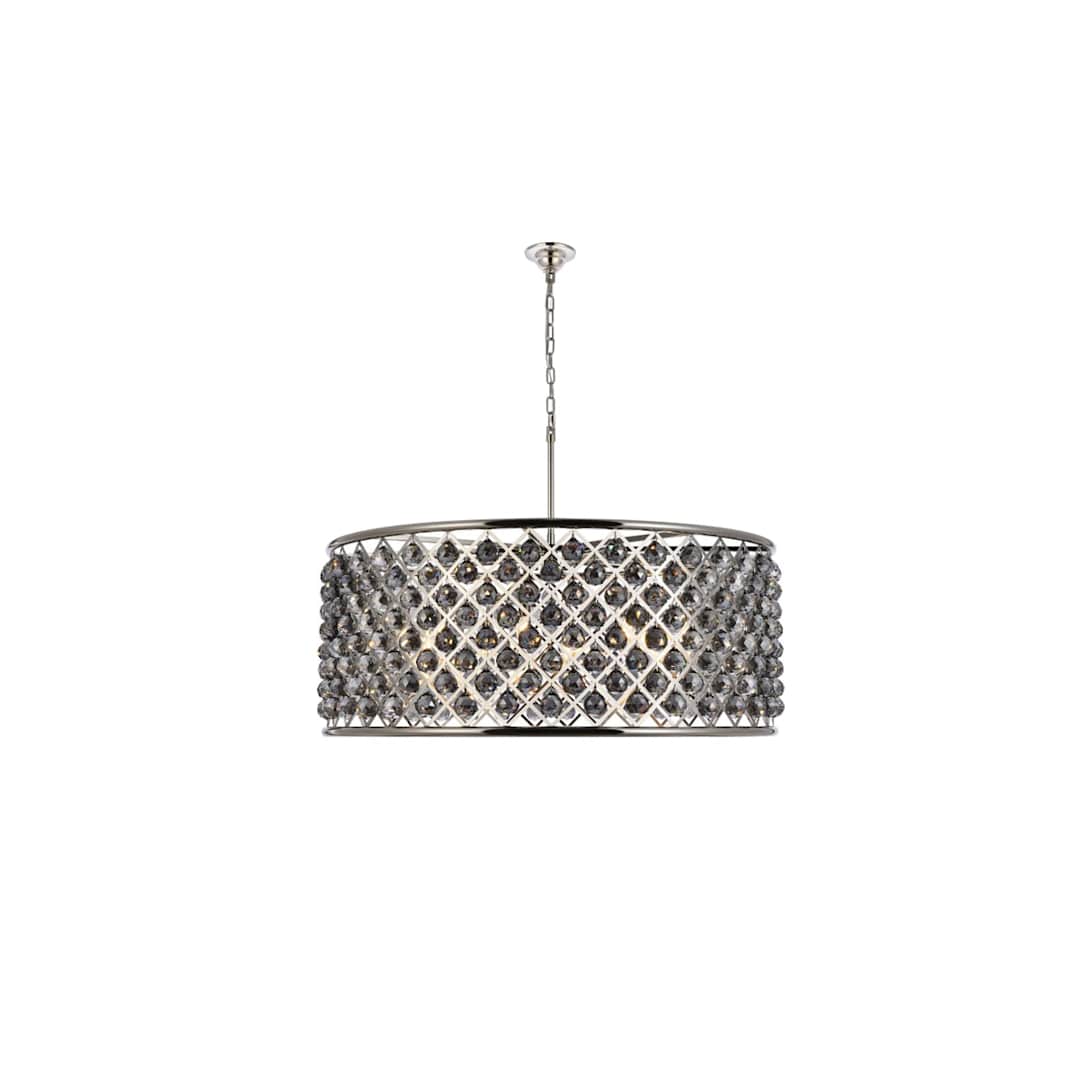 Madison 10 Light 44" Wide Crystal Drum Chandelier with Silver Shade Royal Cut Crystals