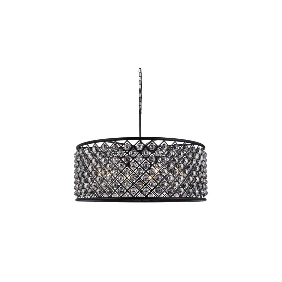 Madison 10 Light 44" Wide Crystal Drum Chandelier with Silver Shade Royal Cut Crystals
