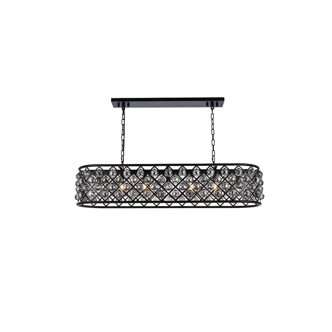 Madison 7 Light 50" Wide Crystal Linear Chandelier with Silver Shade Royal Cut Crystals