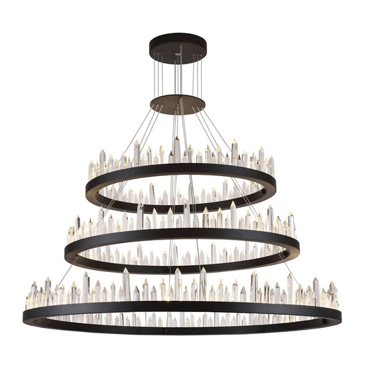 Malta 3 Light 42" Wide LED Crystal Ring Chandelier with Clear Royal Cut Crystals