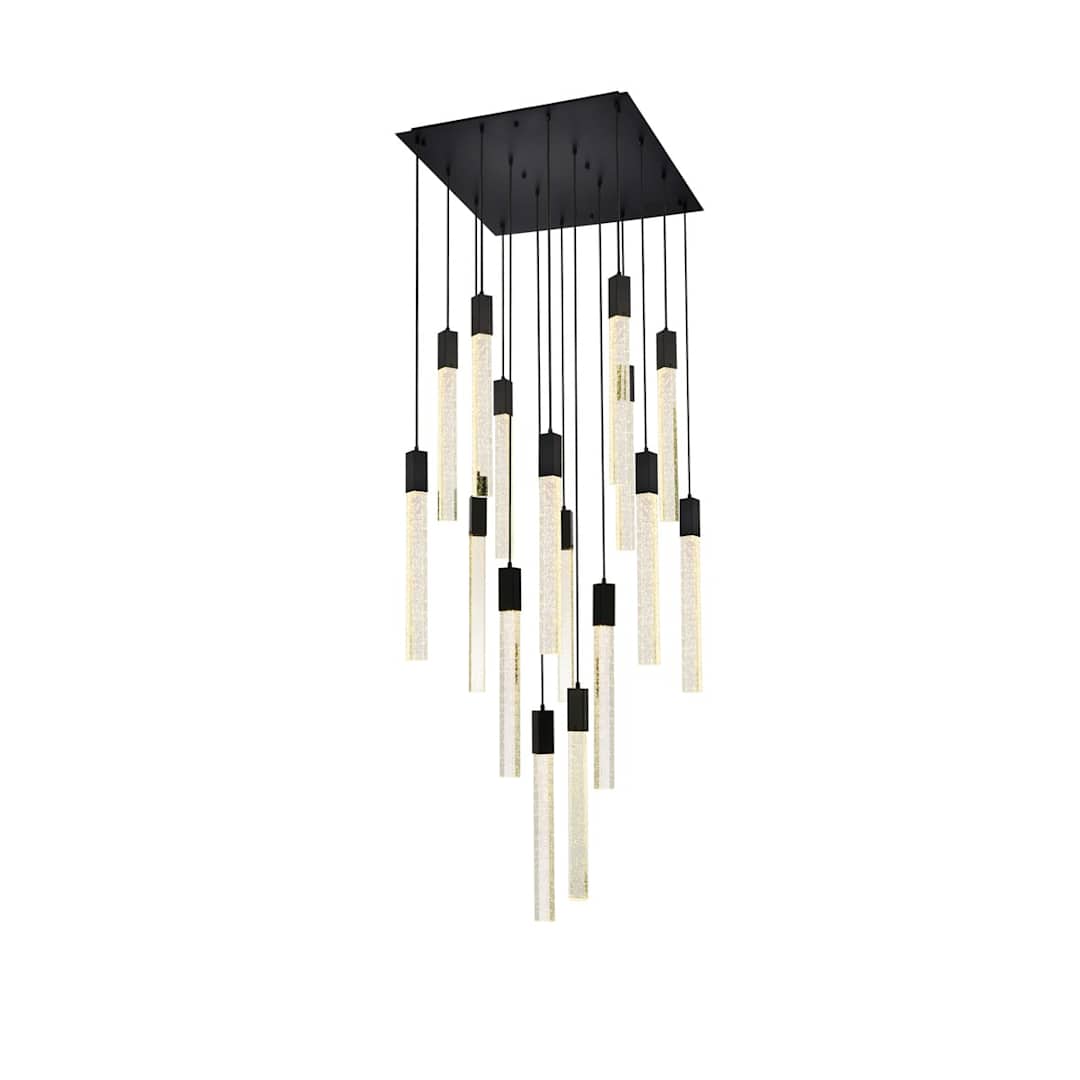 Weston 16 Light 30" Wide LED Crystal Multi Light Pendant with Clear Crystal Accents