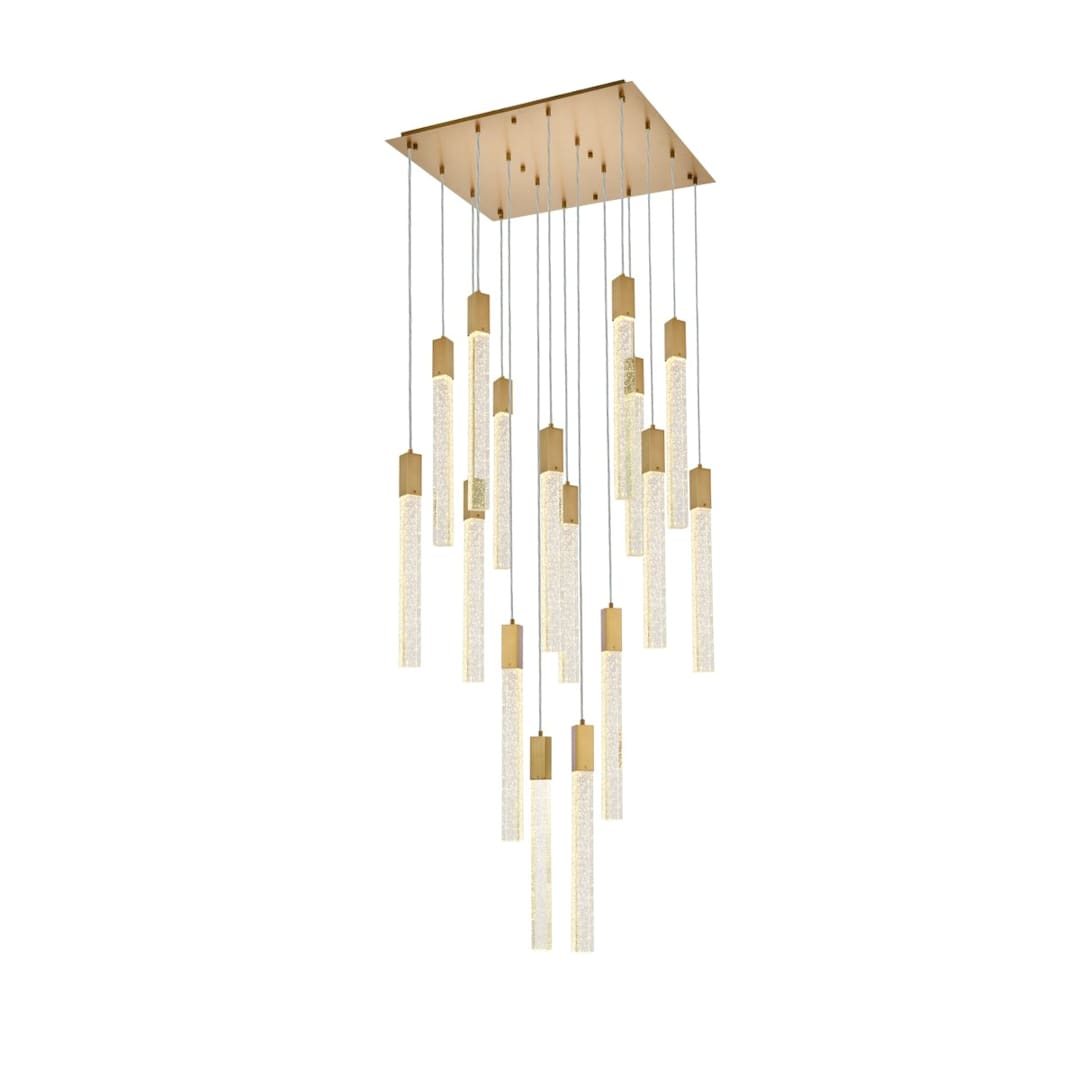 Weston 16 Light 30" Wide LED Crystal Multi Light Pendant with Clear Crystal Accents
