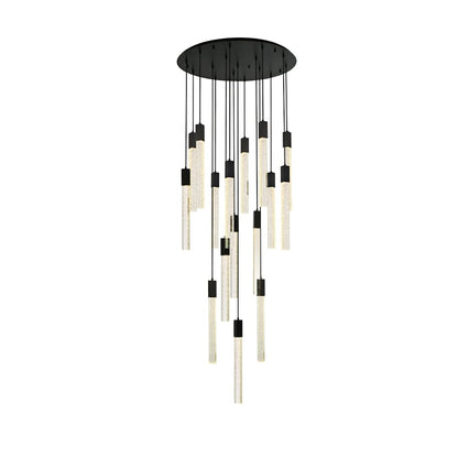 Weston 16 Light 36" Wide LED Crystal Multi Light Pendant with Clear Crystal Accents