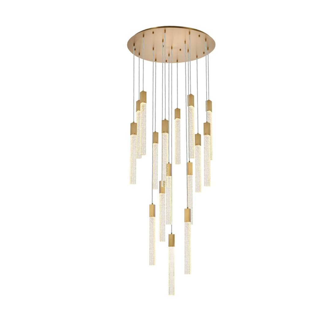 Weston 16 Light 36" Wide LED Crystal Multi Light Pendant with Clear Crystal Accents